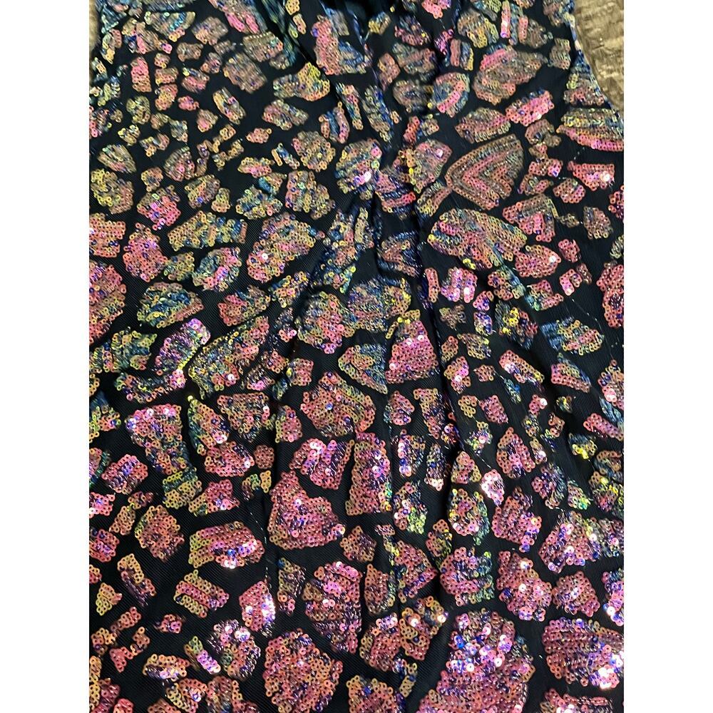 Sparkly Pink & Black Sequin Homecoming Dress  - Size 12 - Picture 5 of 6